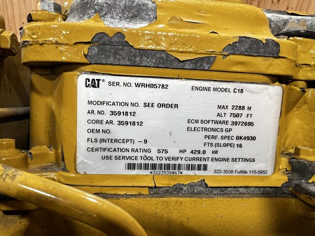 630 HP Caterpillar #C18, industrial engine, sound attenuated enclosure 1, 14" flywheel, 2014 - Image 8