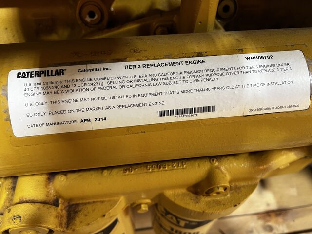 630 HP Caterpillar #C18, industrial engine, sound attenuated enclosure 1, 14" flywheel, 2014 - Image 9