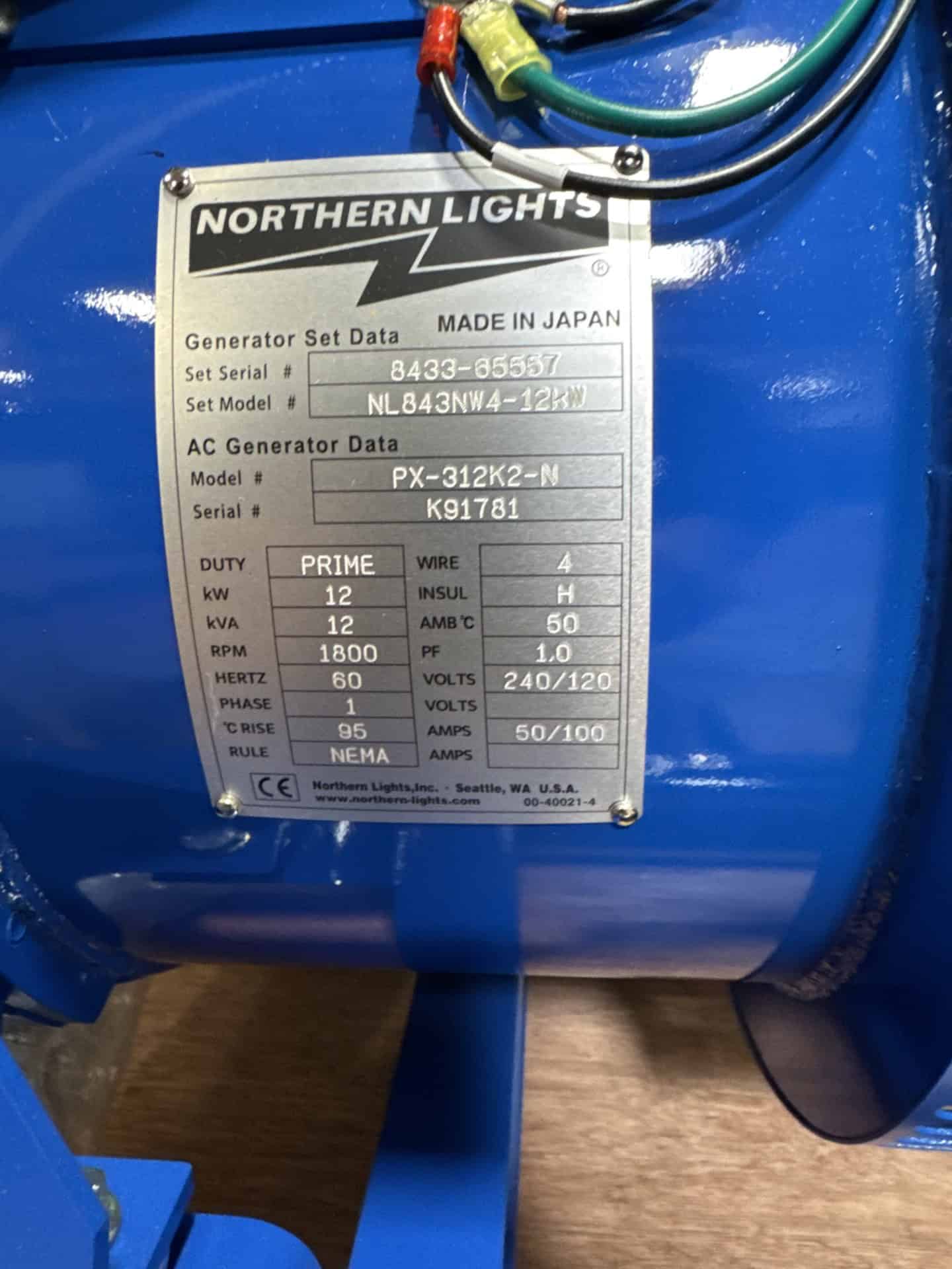 12 KW Northern Lights #NL843NW4-12KW, diesel generator set, 120/240 Volts, 1 phase - Image 4