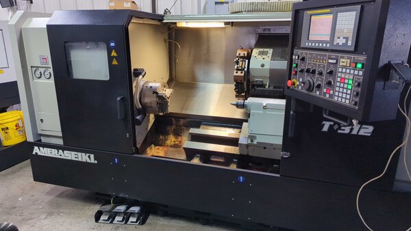 Amera-Seiki #T-312, CNC lathe, 23.6" swing, 12" chuck, 3-jaw, 3.5" bar, 17.7" dia., 18.9" lgth, 12 turret, 30 - Image 1