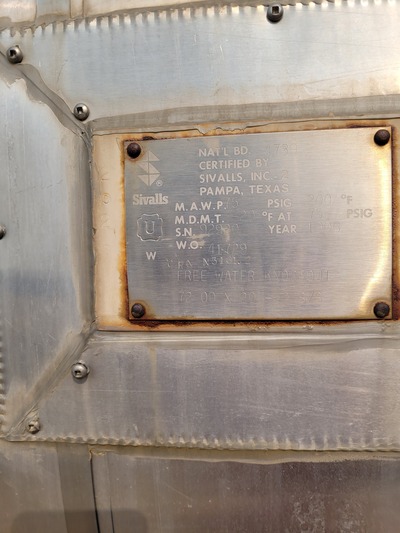 72" x 20' Sivalls, horizontal FWKO, 75 psi, 200°F, 1996 - Image 3