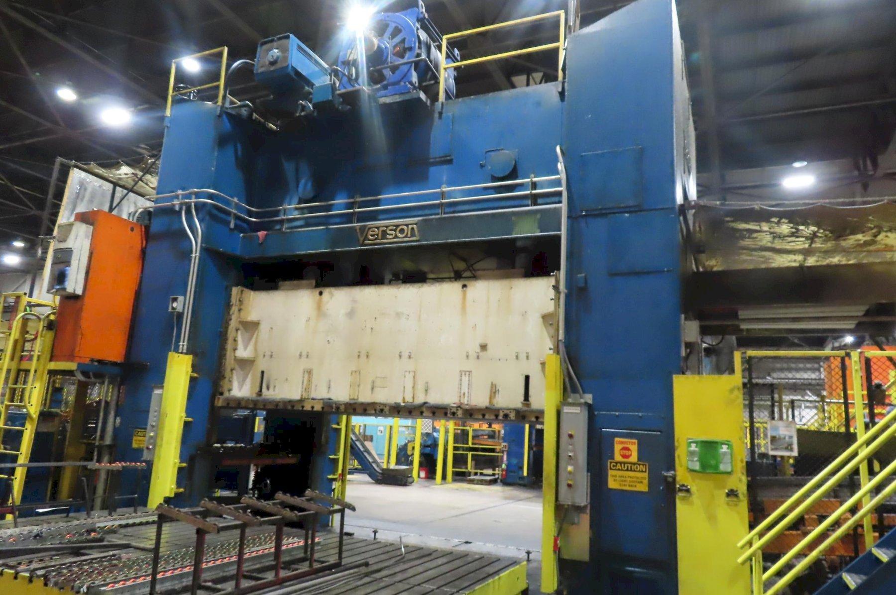 Verson #S4-500-186-108T, Blanking Line, 12" stroke, 75" Shut Height, 20" adj, 500 ton, 10-50 SPM, 186" x108" - Image 3