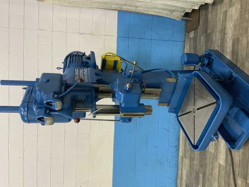 24" Cincinnati #24, single spindle drill, box columns, #4MT, 28" x18" table area, coolant, 5 HP - Image 7