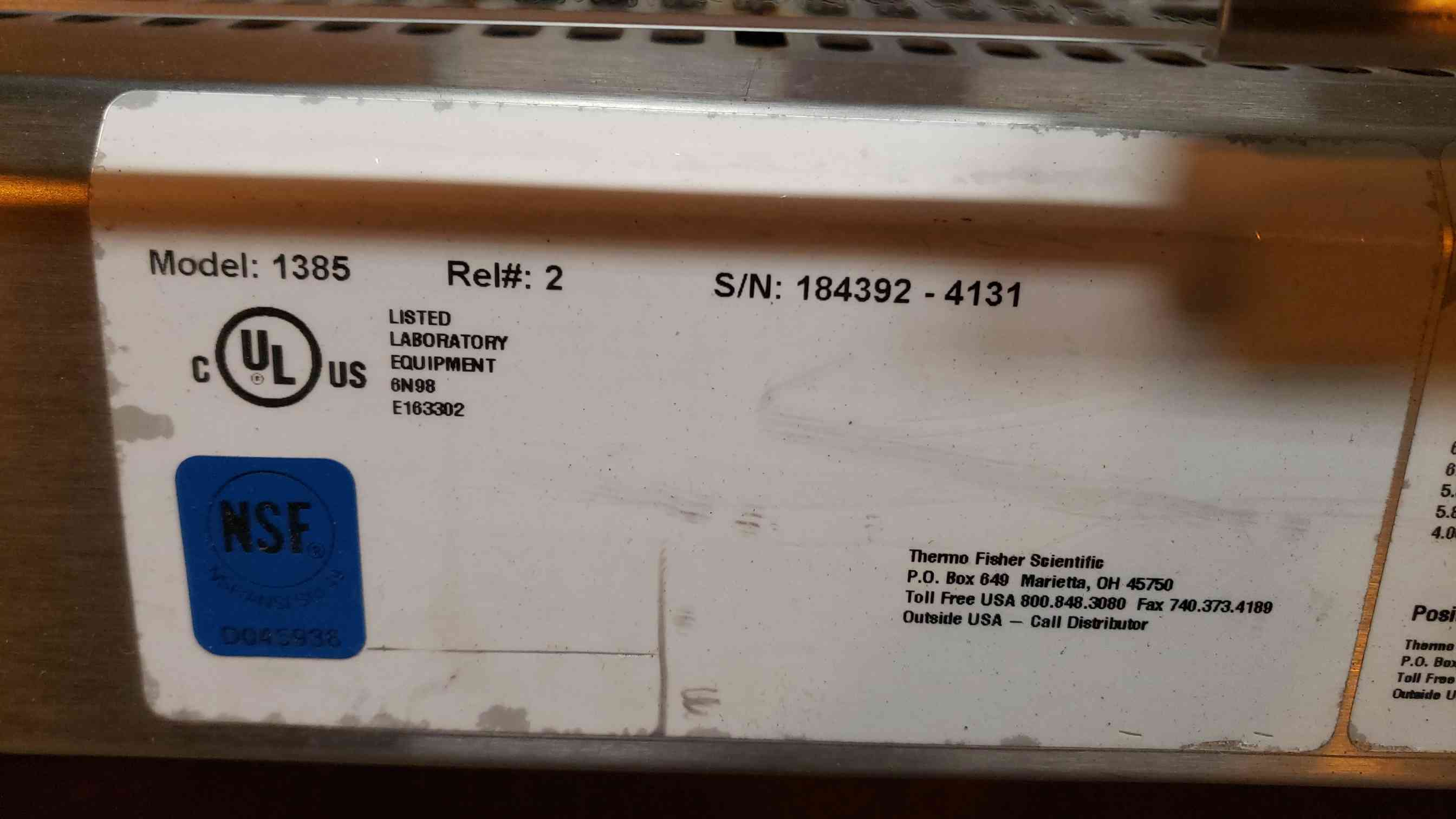 Thermo Scientific #1385, Biosafety Cabinet, Type A2, 120 V - Image 6
