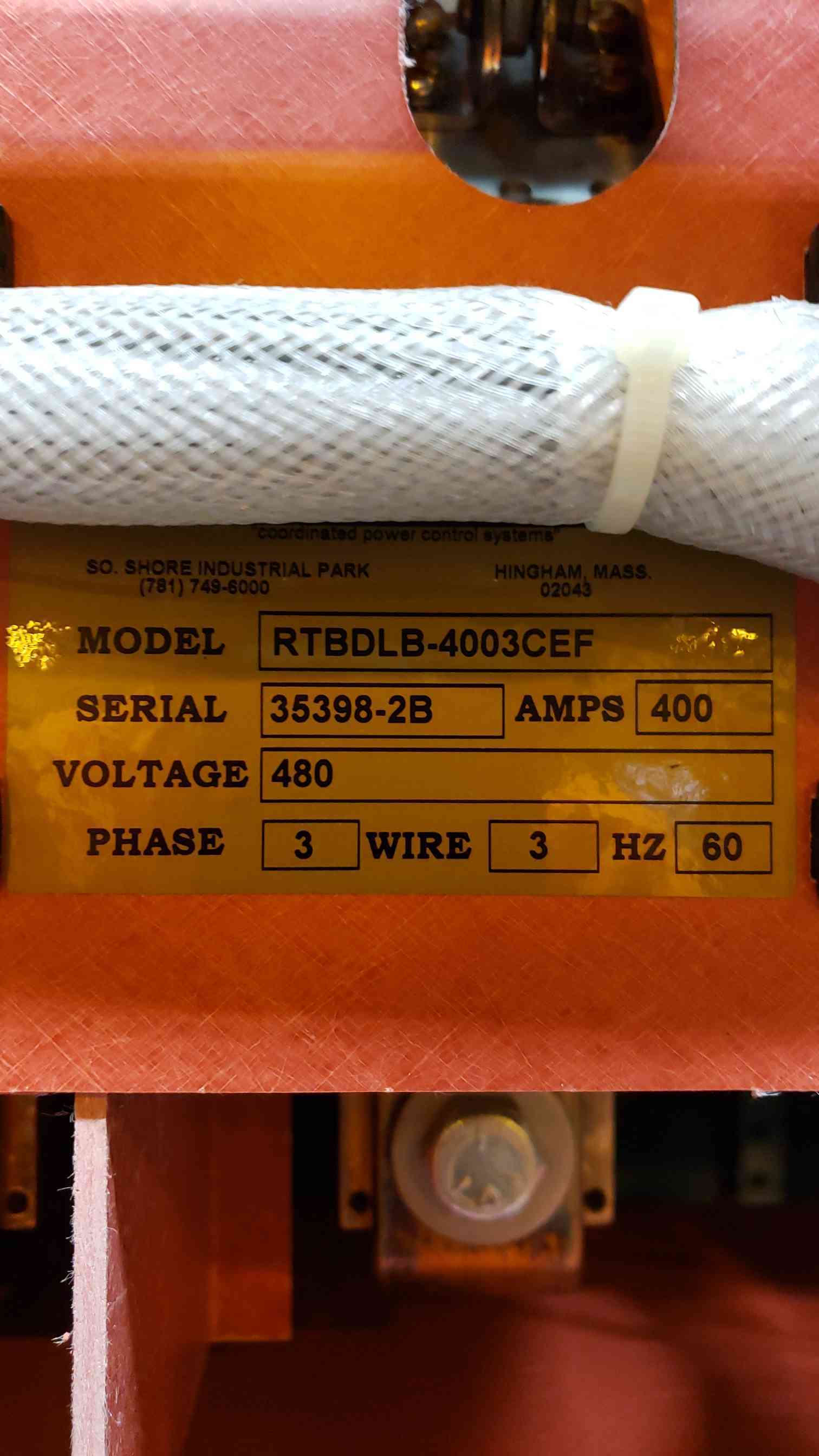 400 Amp. Russelectric #RTBDLB-4003CEF, Automatic Transfer Switch, 3 Phase, 3-Wire, 60 Hz, 480 V, 2010 - Image 6