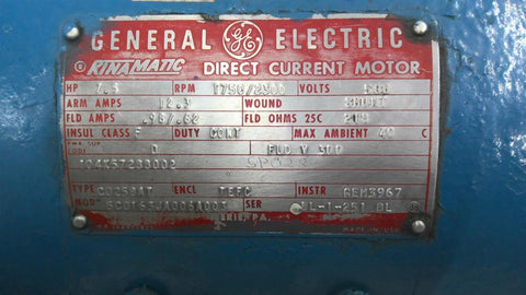 7 HP 1750/2300 RPM General Electric 5C0163JA006A003, Frame C0258AT, TEFC, 500 VA - Image 2