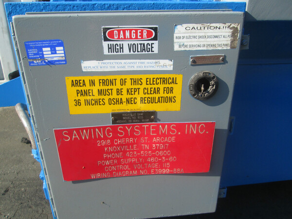Sawing Systems Inc. #15CS, 15 HP Diamond Blade 24" Chop Saw, S/N 95-876, 1995 - Image 3