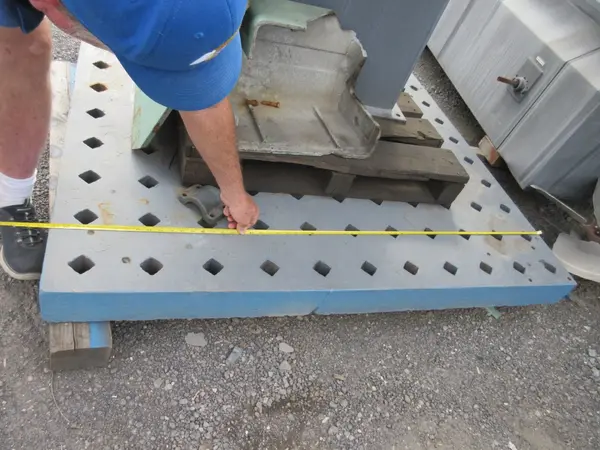 5' x 4' x 4.5" Vintage Steel Welding Table, About 100 year old - Image 1