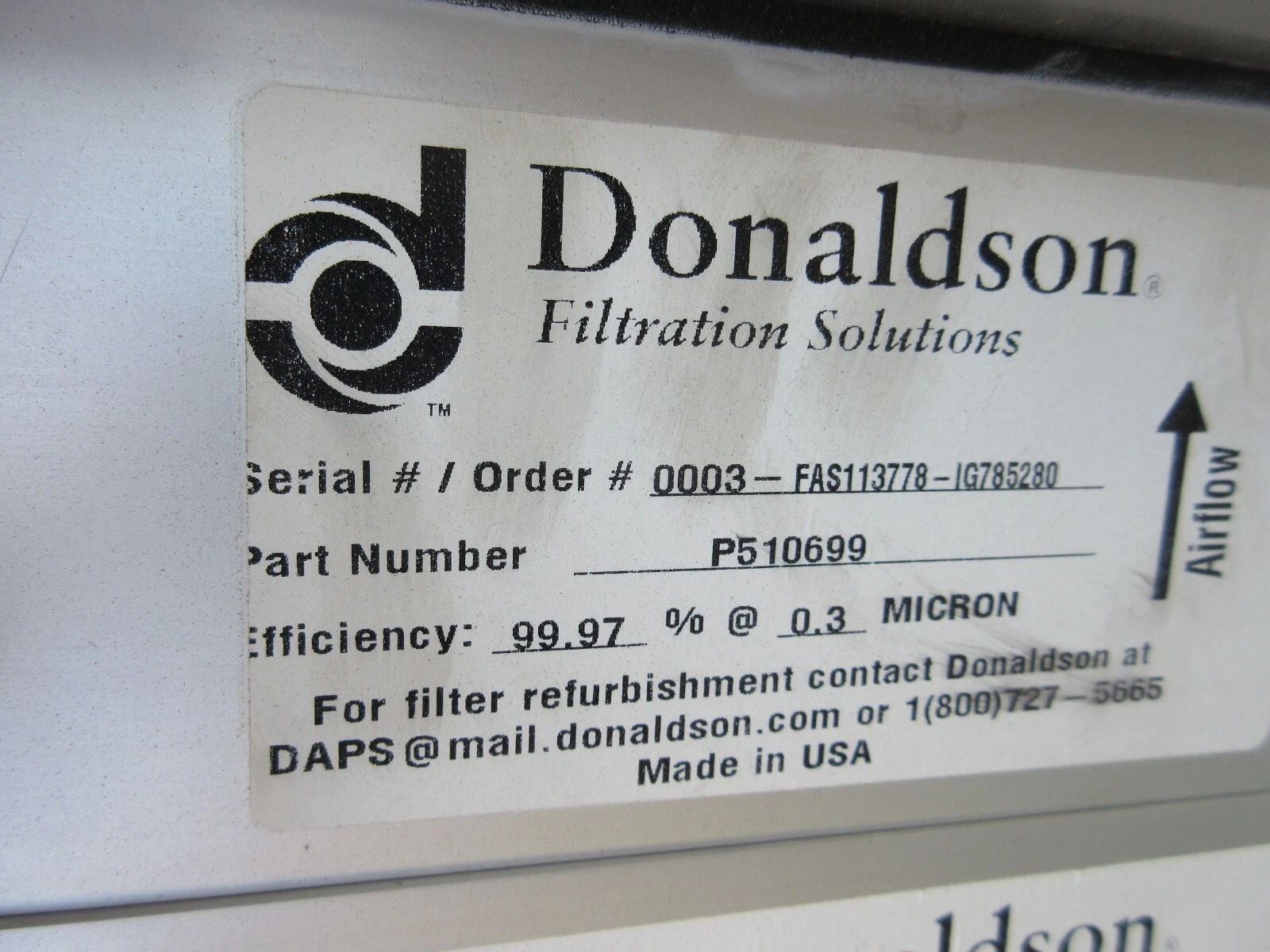 Donaldson #P510751 Dilution Air Purification System - Image 7