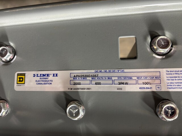 2000 Amps, Square D, i-line ii aph252, 10' Busway, 600V 3P4W Bus Duct Aluminum - Image 3