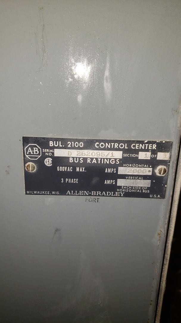 Allen-Bradley, #DC-120, Metered Input MCC, 2000 A horiz, 600 VAC, 3 phase, AS-IS - Image 3