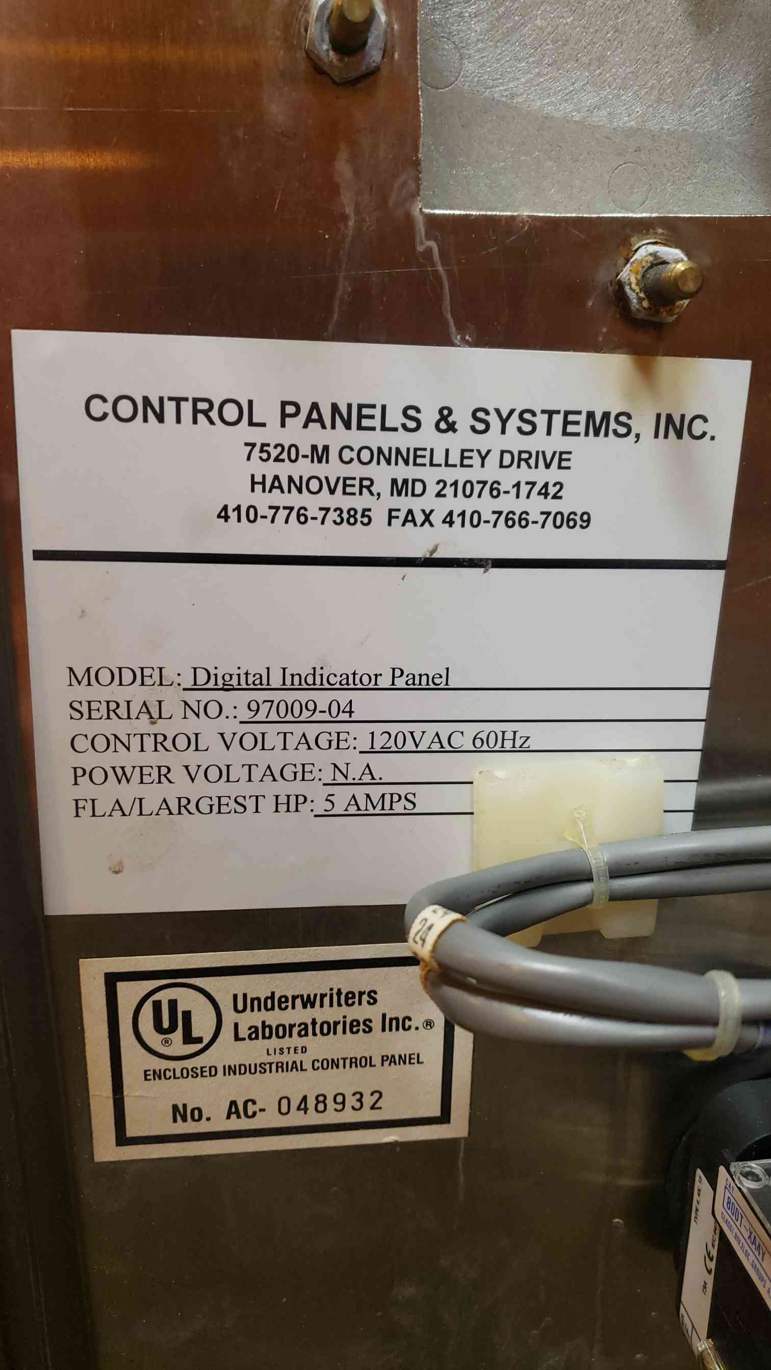 Xycom, #3200-M, MCC Panel, 120VAC, 5A, Digital Indicator & Controller - Image 3
