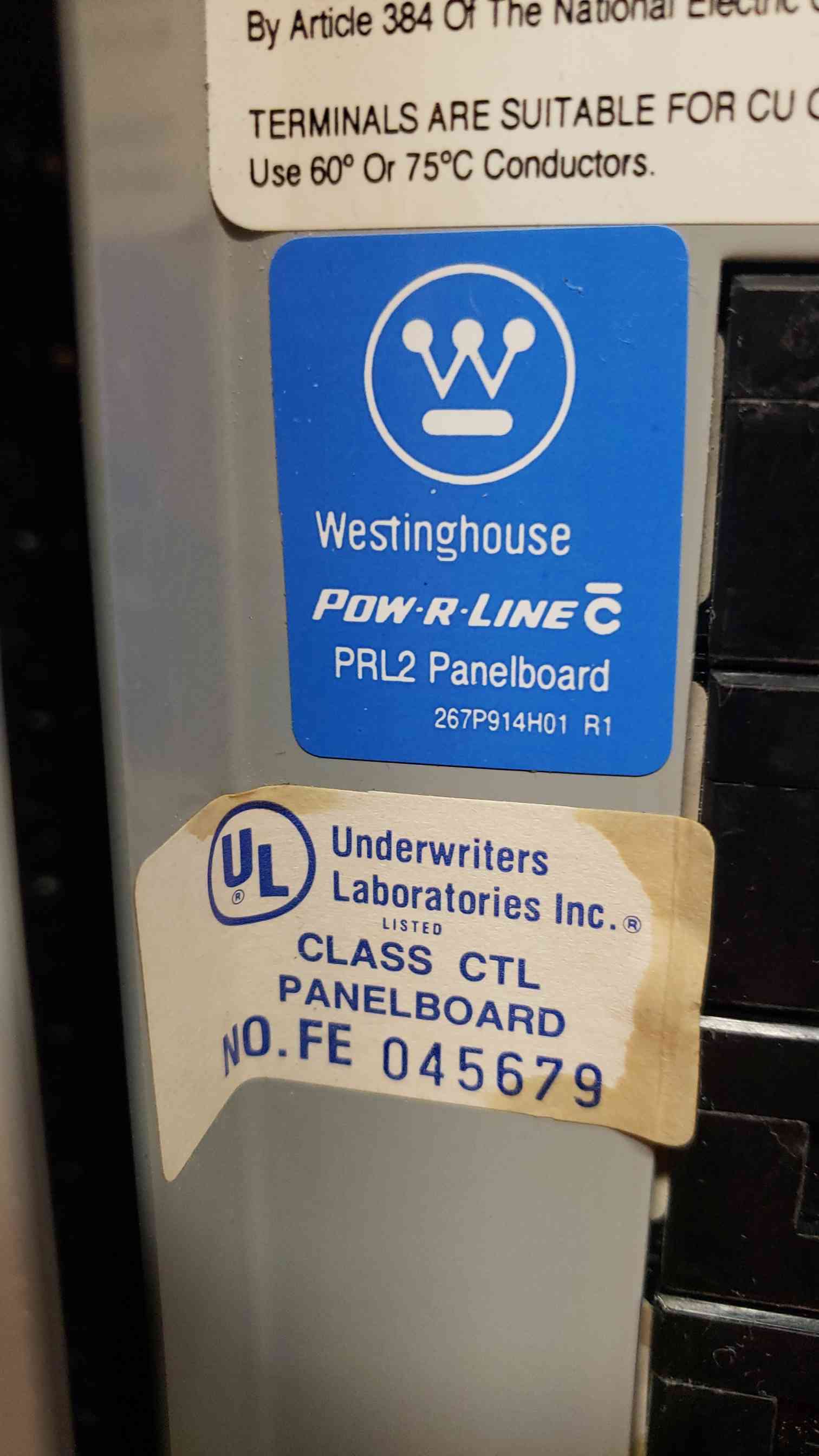 225 Amp. Westinghouse, PRL3, PowRLine Panelboard, (42) Main & Breakers, 3 Phase, 4-Wire, 480Y/277 V - Image 4