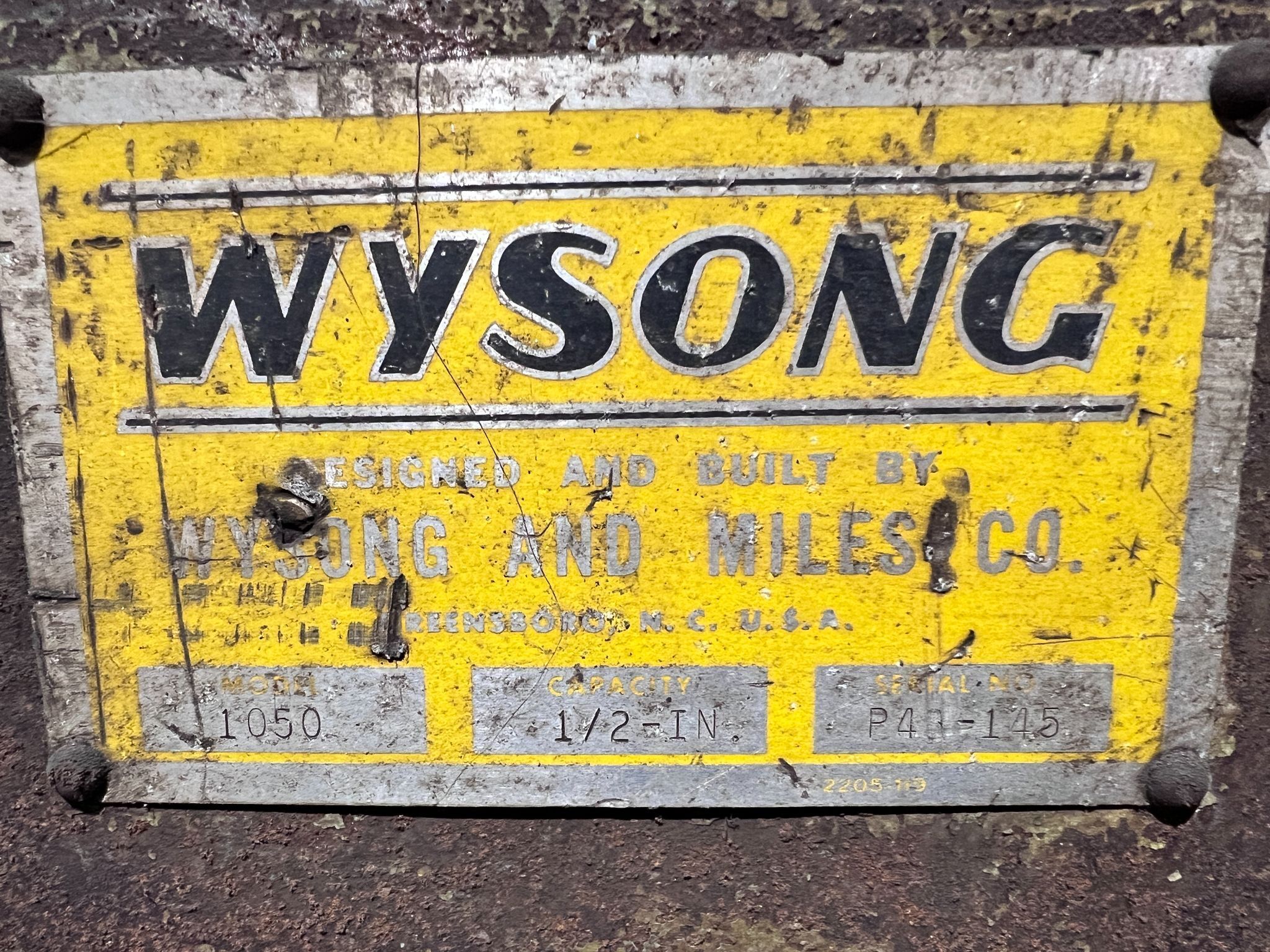 1/2" x 10' Wysong #1050, Mechanical Shear, 18 hold downs, AS-IS - Image 4