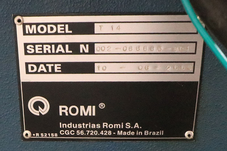 14" x 40" Romi #T-14, engine lathe, 7" swing over cross slide, inch/metric, 3-jaw 6" chuck, 2-Axis digital - Image 6