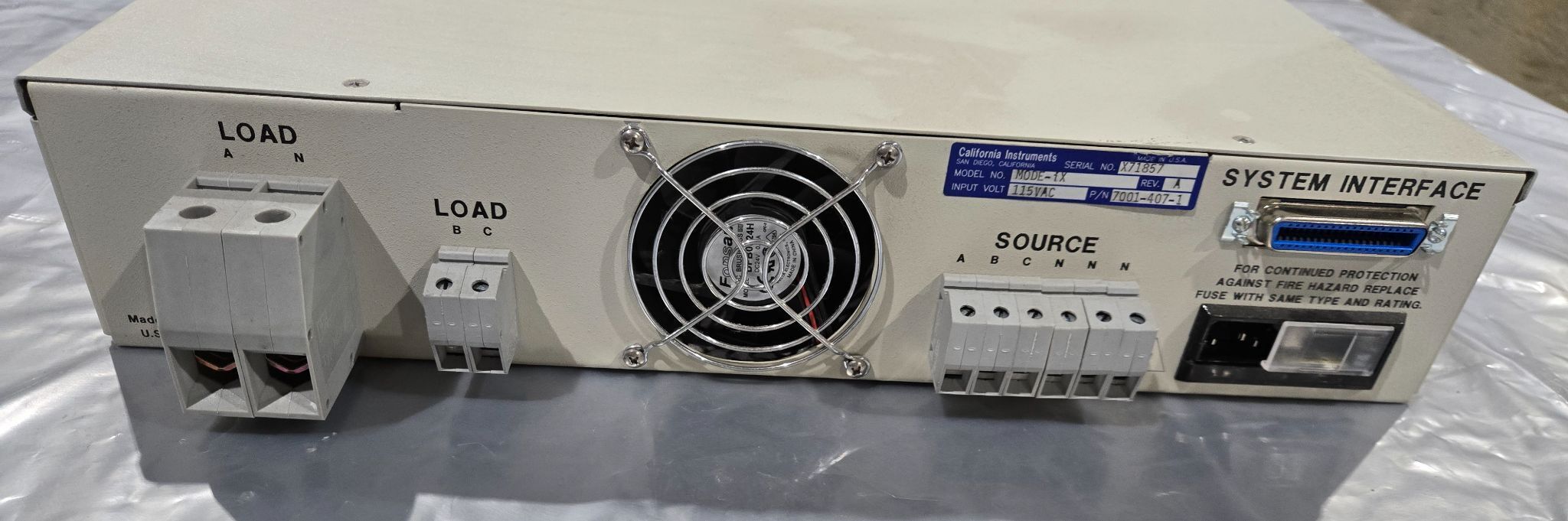 California Instruments #Mode-iX, Power Supply, 1 to 3 Phase Mode Switch, 115 VAC - Image 4
