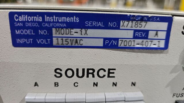 California Instruments #Mode-iX, Power Supply, 1 to 3 Phase Mode Switch, 115 VAC - Image 6