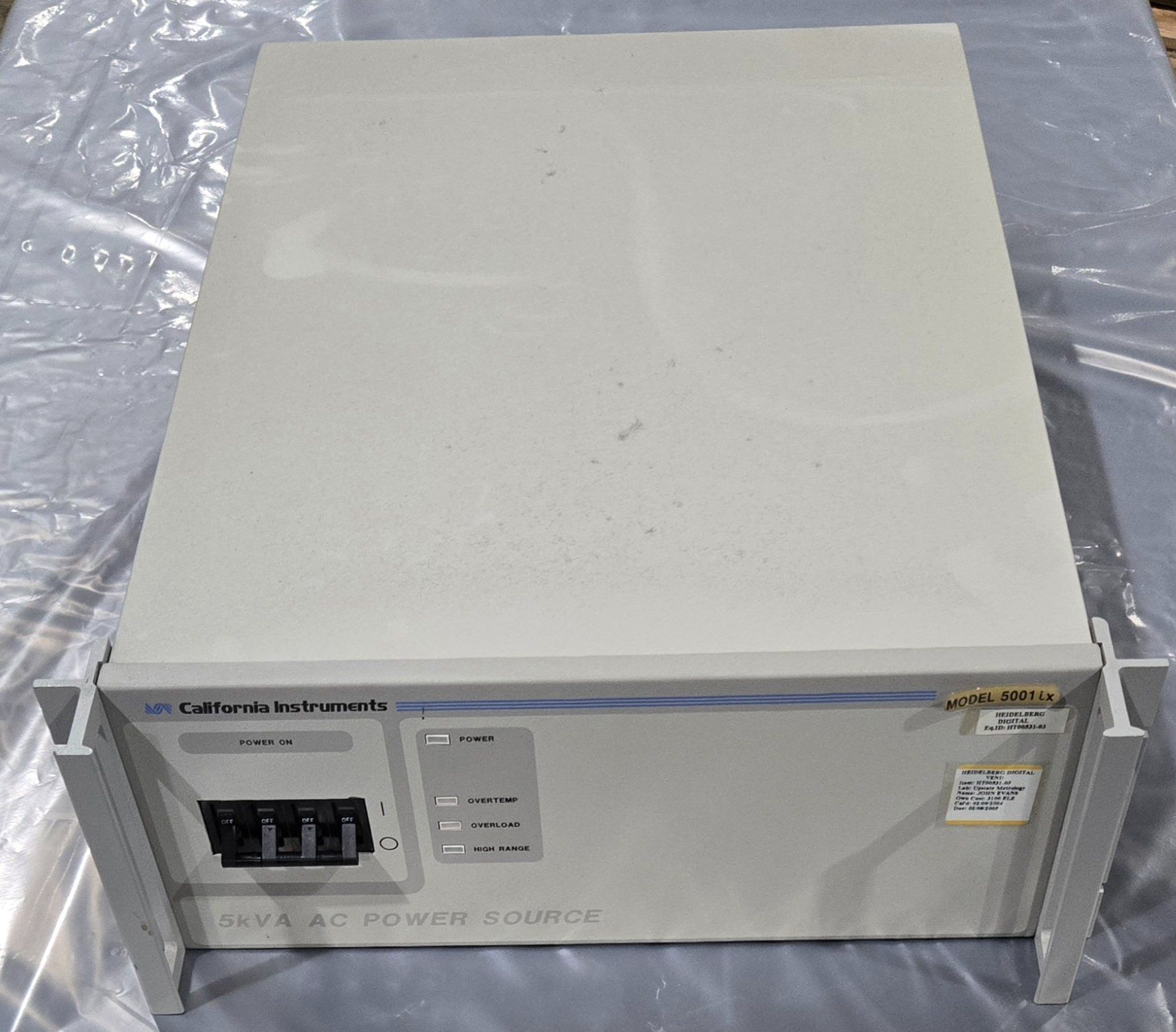 California Instruments #5001iX-NO, Power Source, 5 kVA & 8 kVA, 150/300 V Input, 187-253 V Output - Image 1