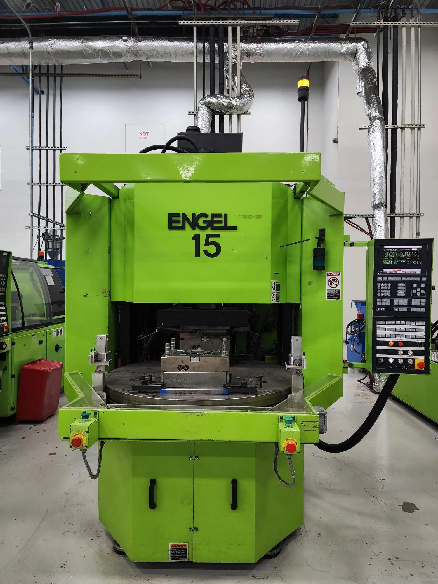 100 Ton, 6.5 oz., Engel #IN-330H/100, vertical clamp, horizontal injection, 13.39" x 23.23" platen, 2004 - Image 1