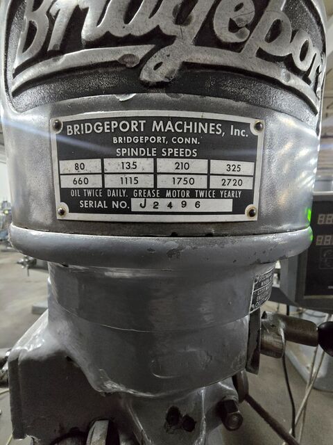 Bridgeport #Series-I, vertical knee mill, 9" x42"tbl., 1 HP step pully head, 2-Axis digital read out, 80-2720 - Image 5