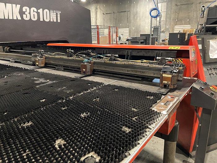 33 Ton, Amada #EML-3510NT, CNC turret punch, 58 station, 4 automatic index, 2000 watts, 10' x5' tbl., 3-work - Image 2