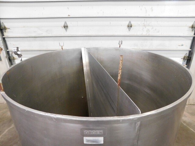 400 gallon Groen, 2 compartment open top Stainless steel tank, 54" diameter - Image 8