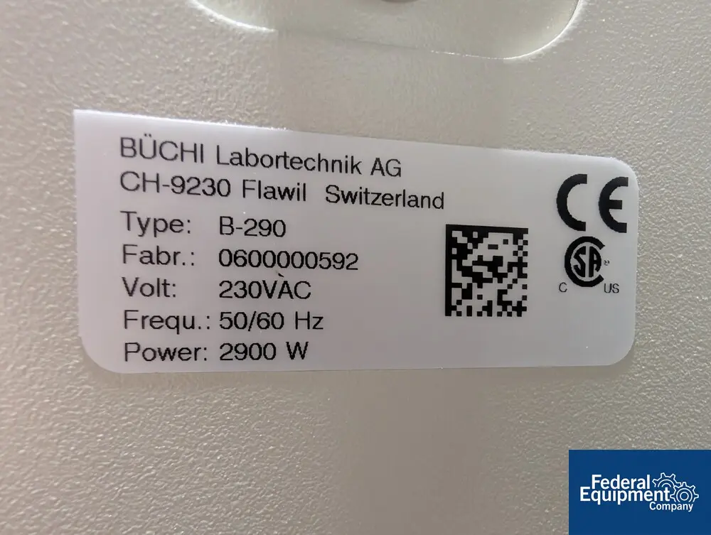 Buchi #B-290, Mini Spray Dryer, glass chamber & cyclone fines collector, electrically heated, 2900 watt - Image 2