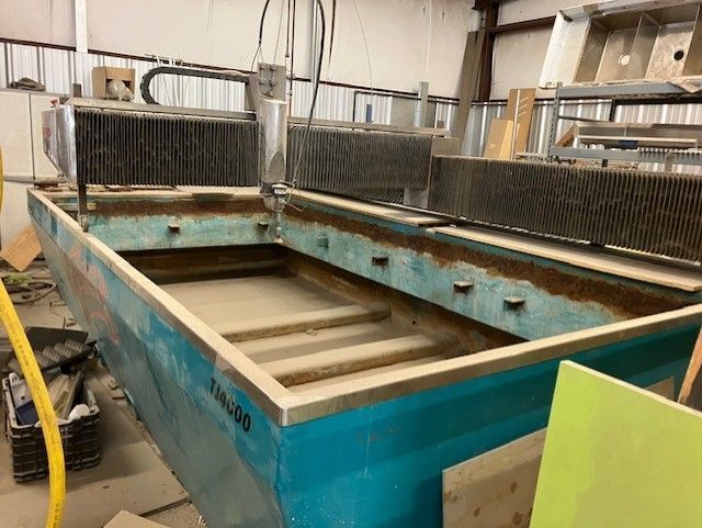Techni #Techjet-4000, waterjet cutter, 76" x154" table, 60000 psi, good working condition, 2003 - Image 1