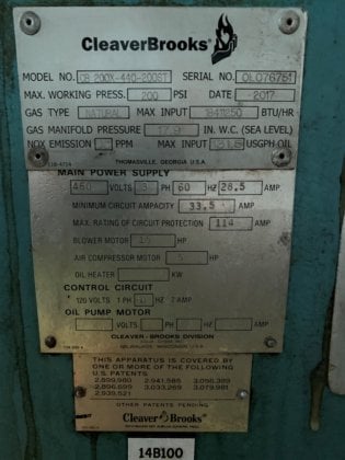 200 HP Cleaver-Brooks #CB-200X-440-200ST, 200 psi steam boiler with economizer, 2017 - Image 4