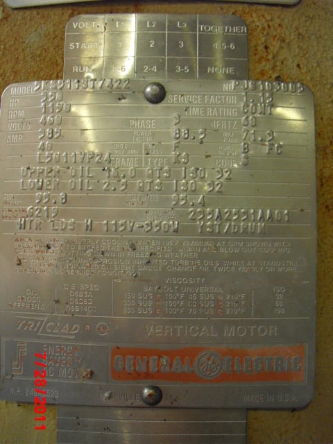 350 HP 1200 RPM General Electric, Frame L5011VP24, TEFC BB, 460 Volts (2 available) - Image 3