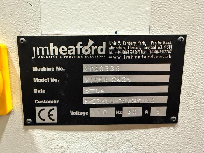60" Mounter proofer, JM Heaford #Viper-2425, 5 amps, 220 V., s/n #20403386, 2004 - Image 3