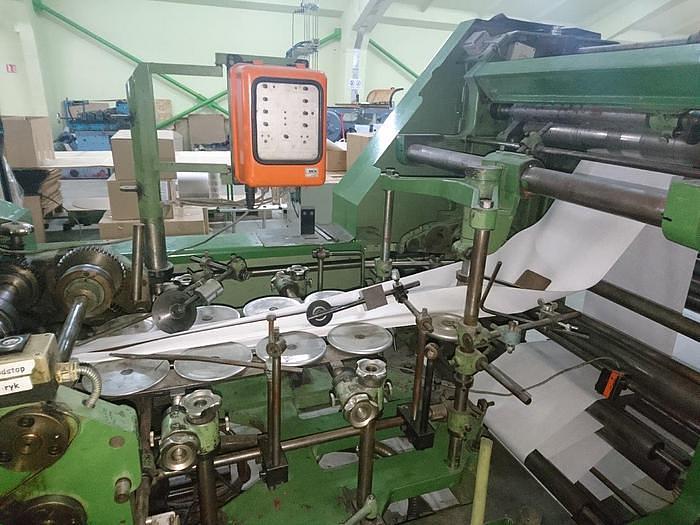 SOS Paper bag machine, F & K #13BB, unwind type shafted, 200 per minute, 1990 - Image 6