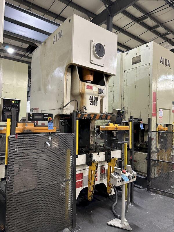 220 Ton, Aida #NC1-2000(2), single crank gap frame press, 9.84" stroke, 17.72"Shut Height, 4.33"adj., 25-50 - Image 1