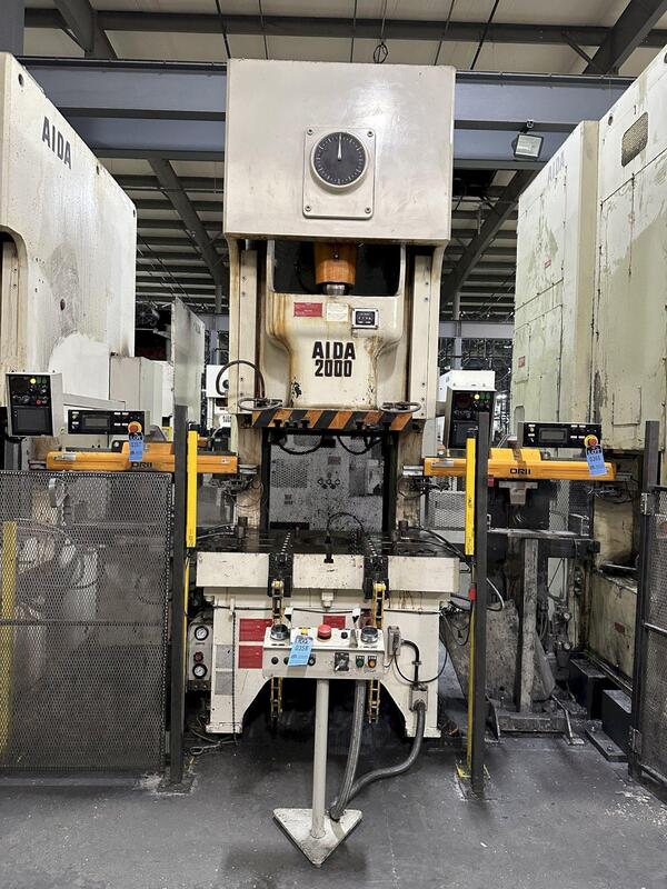 220 Ton, Aida #NC1-2000(2), single crank gap frame press, 9.84" stroke, 17.72"Shut Height, 4.33"adj., 25-50 - Image 2