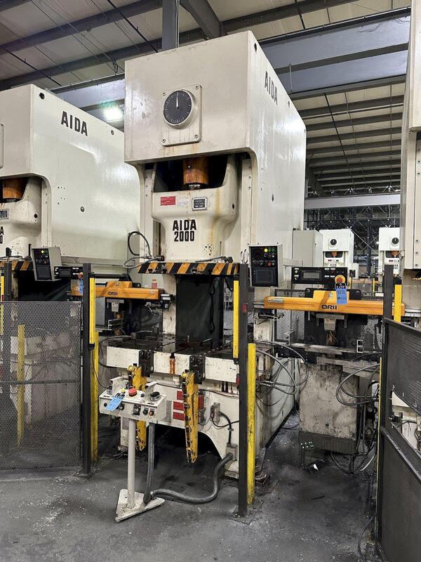 220 Ton, Aida #NC1-2000(2), single crank gap frame press, 9.84" stroke, 17.72"Shut Height, 4.33"adj., 25-50 - Image 5