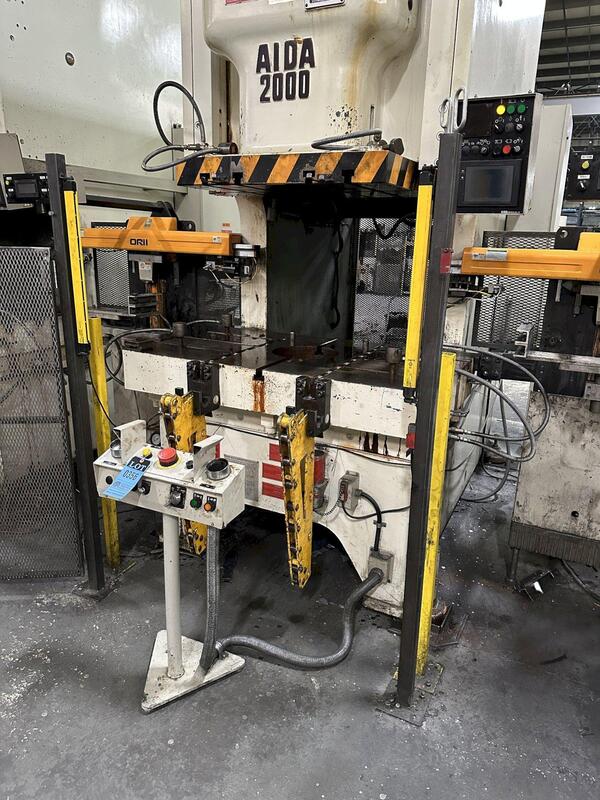 220 Ton, Aida #NC1-2000(2), single crank gap frame press, 9.84" stroke, 17.72"Shut Height, 4.33"adj., 25-50 - Image 6