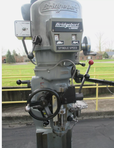 Bridgeport, vertical mill, 9" x48" table, 2/3 HP, Newall digital read out, Servo feed, Kurt vise - Image 2