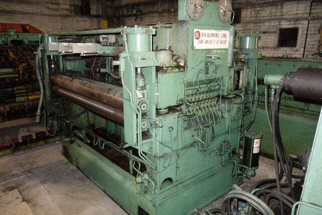 66" x 1.5" B & K #1.5-17-66-l-02, Leveler, 1.75" diameter x 5" face Back-Up Rolls, 41.5" Pass height, 150 - Image 1