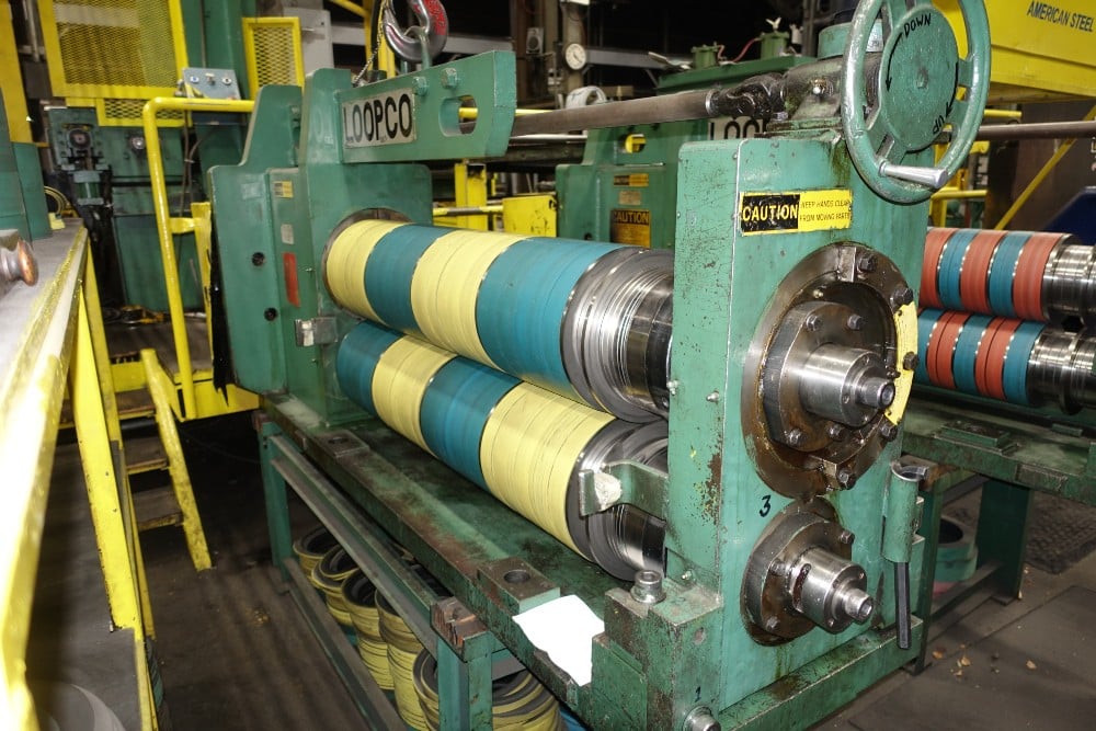 54" x 7.5" Loopco, Slitting Line, 30000/20000 lb. capacity, 60" face mandrel uncoiler, 56" recoiler - Image 3
