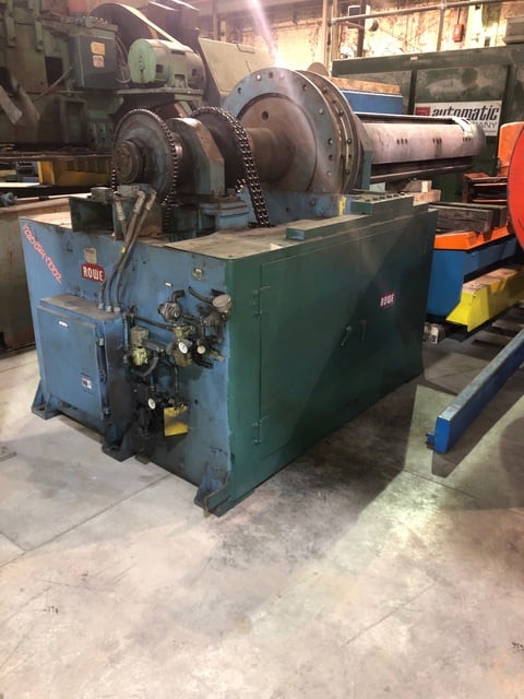 40000 lb. Rowe #40072-DSJ, Mandrel Uncoiler, 82.5" Mandrel face, 20" ID x 84" outside dimensions Coil, 10 HP - Image 1