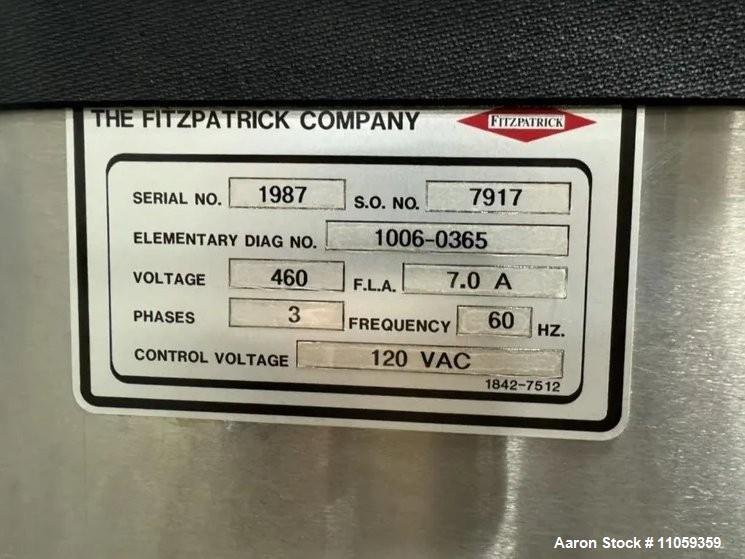 Fitzpatrick #M5A, Fitzmill Hammer Mill, Vari-speed drive. SN 1987, M5A - Image 8