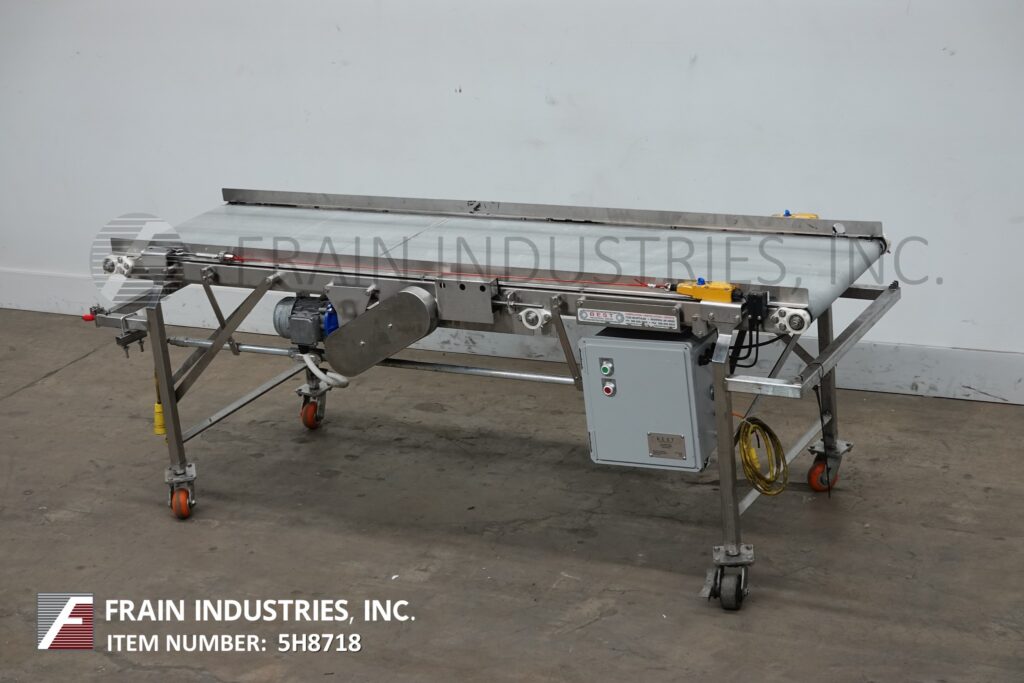 22-3/4" wide x 8' long, Best Industrial, Stainless Steel Belt Conveyor, 34" infeed height, variable speed - Image 1