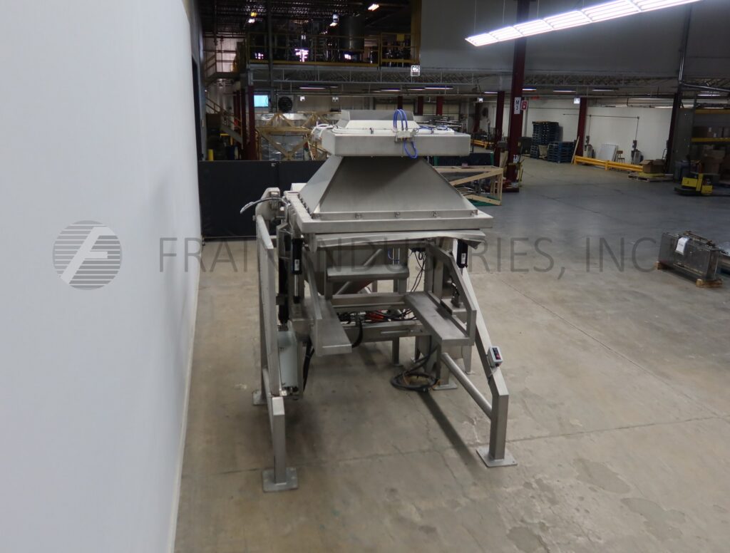Ghazarian Welding Inc #2-STAGE, Tote Dump, 304 Stainless Steel, w/ surge hopper & vibratory conveyor, 48" x - Image 3