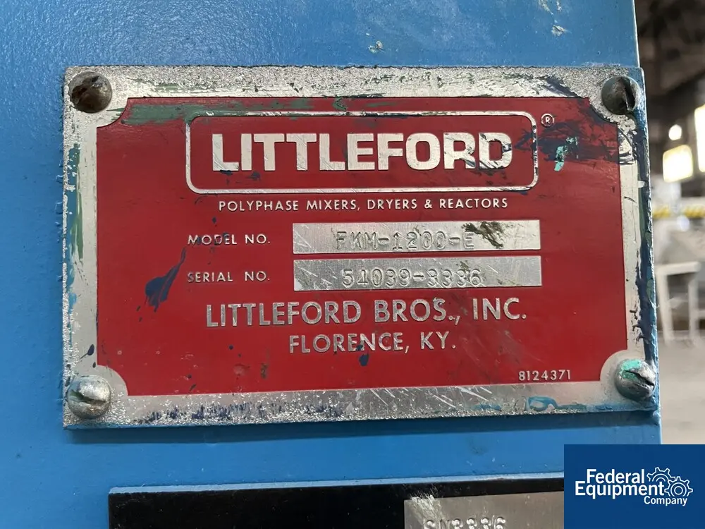 Littleford #FKM-1200E, Carbon Steel, 42 cu.ft., 29.4 cu ft working capacity, jacketed for 14.9 psi at 250°F - Image 2