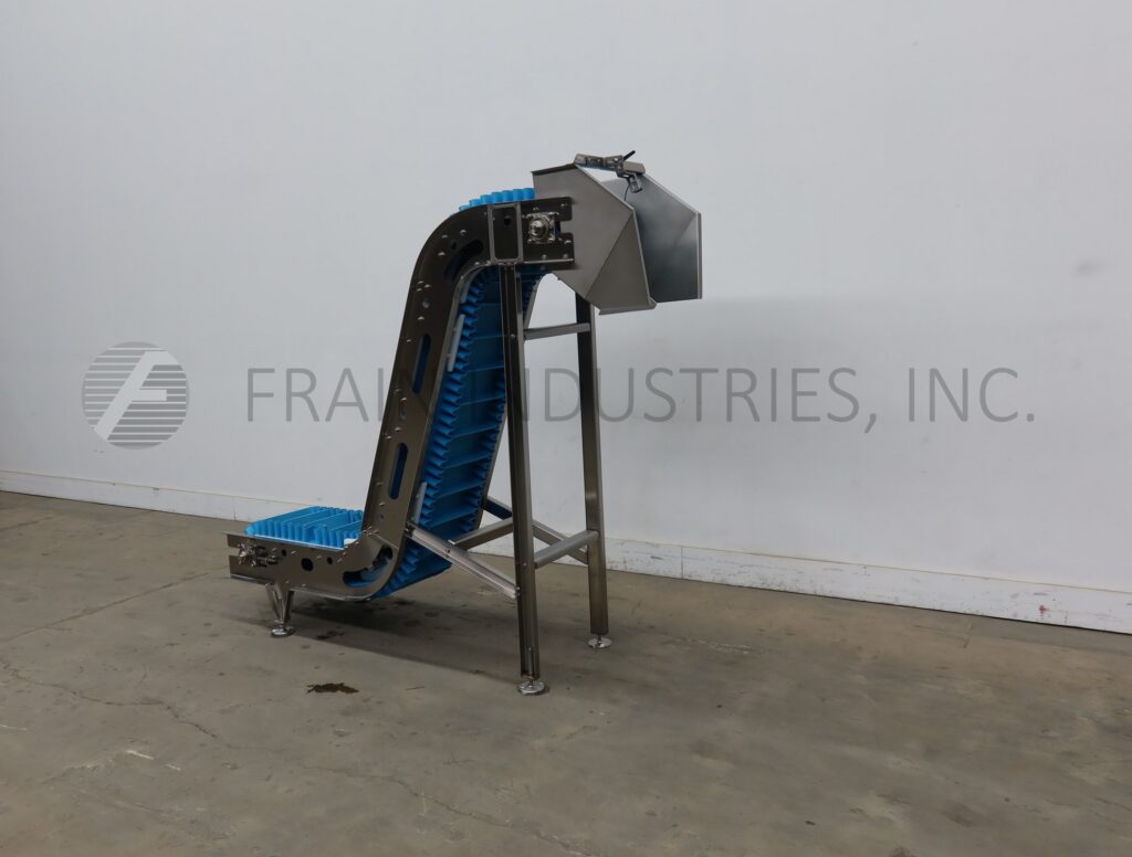 Ghazarian Welding Inc, incline/cleated feeder, 18" x 110" food grade conveyor belt, 3" cleat height, 30" L @ - Image 5