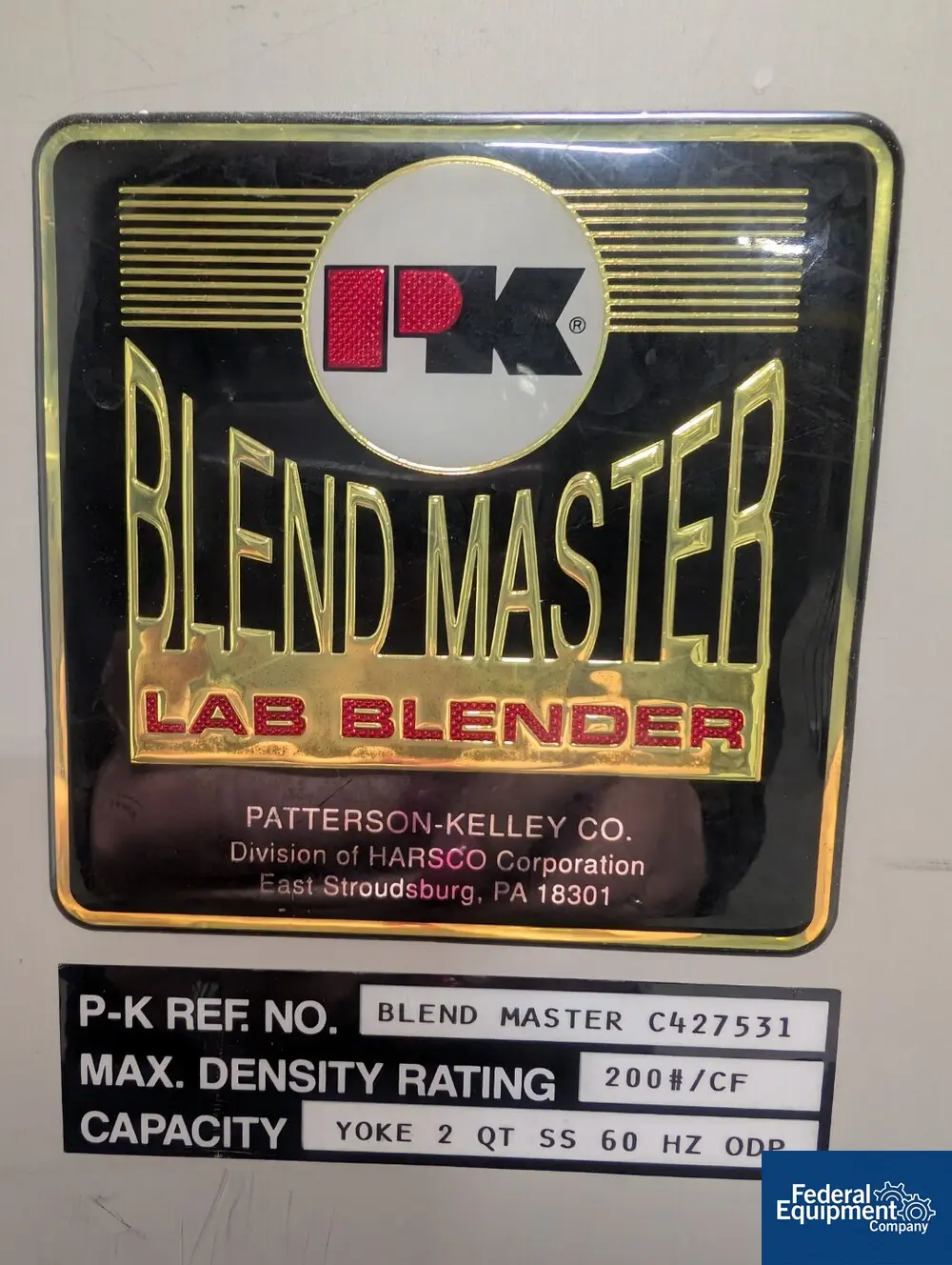 200 cu.ft. Patterson Twin Shell Blendmaster Blender, 1 quart plastic shell, rated 200#/cu ft max material - Image 2
