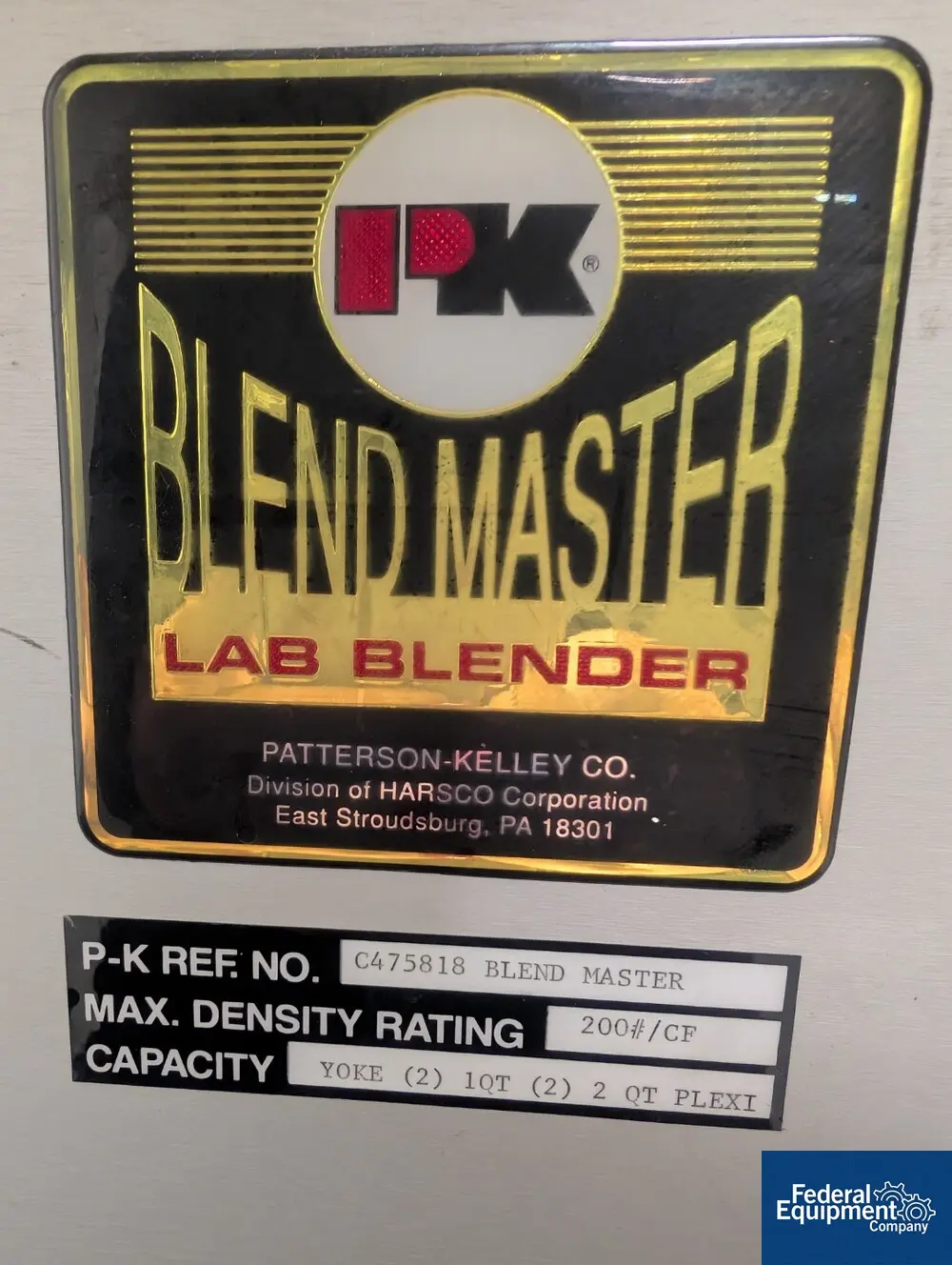 200 cu.ft. Patterson Twin Shell Blendmaster Blender, 1 quart plastic shell, rated 200#/cu ft max material - Image 2