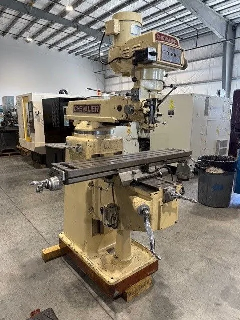 Chevalier #KM-3VS, vertical mill, 10" x50" tbl., 3 HP, 33.5" X, 12" Y, 16" Z, 60-4200 RPM, R8 - Image 4