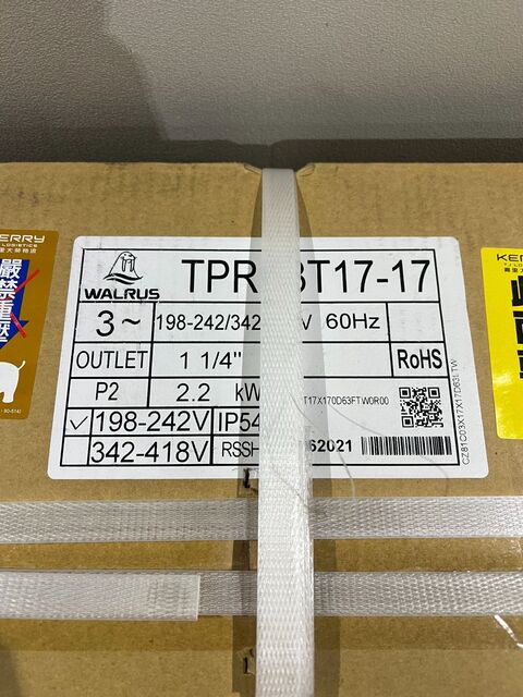 1.25" Walrus #TPRK3T17-17, Coolant Pump, 3 Phase, 2.2 kW, New - Image 2
