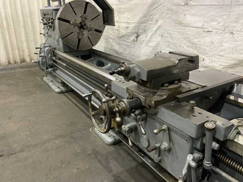 38" x 132" Lehmann, engine lathe, 4-jaw 30" chuck, 20 HP, coolant with chip pans, taper attachment - Image 3